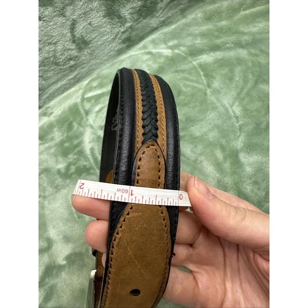 Nocona Belt Co.Yth Sz 20 Genuine Leather Laced Two Tone Change Buckle N44175107